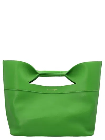 Alexander Mcqueen Bow Small Tote Bag In Green