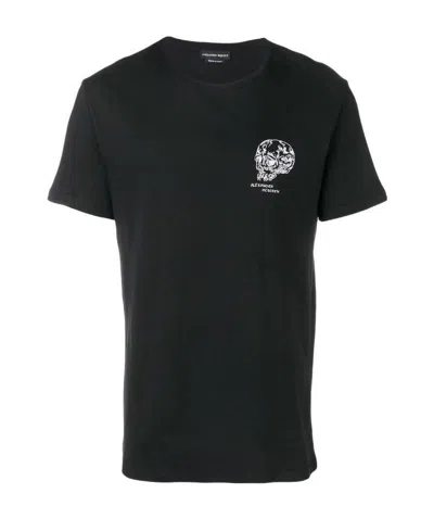 Alexander Mcqueen Logo Round-necked T-shirt In Black