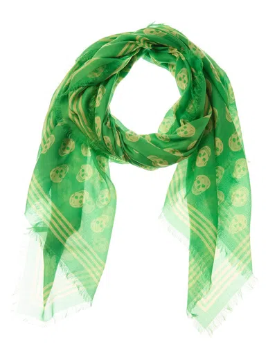 Alexander Mcqueen Logo Scarf In Green
