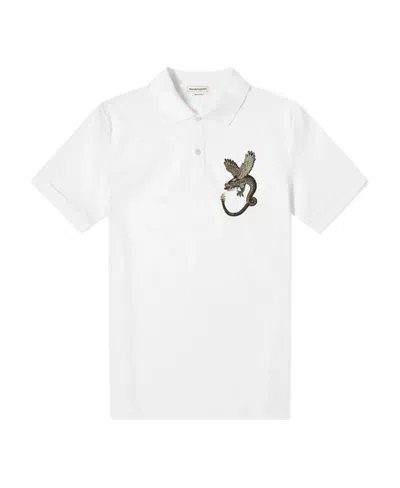 Alexander Mcqueen Logo Short-sleeved Polo Shirt In White