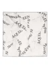 Alexander Mcqueen Alexander Mc Queen Logo Silk Scarf In White