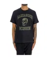Alexander Mcqueen Logo Skull-print Cotton T-shirt In Black