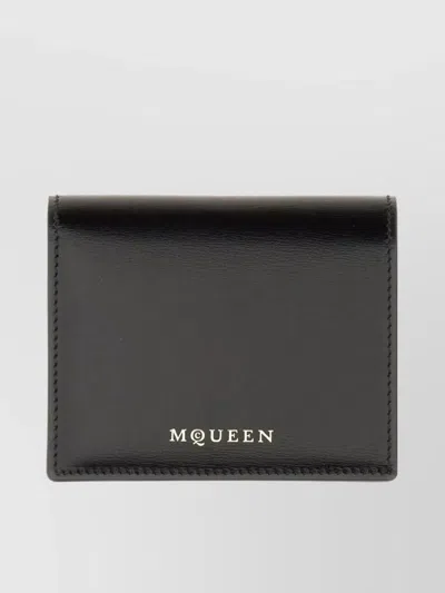 Alexander Mcqueen Logo Snap Button Cardholder Slots In Black