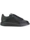 Alexander Mcqueen Black Sneakers With Logo Lettering On The Rear And Oversize Rubber Sole In Leather In Black