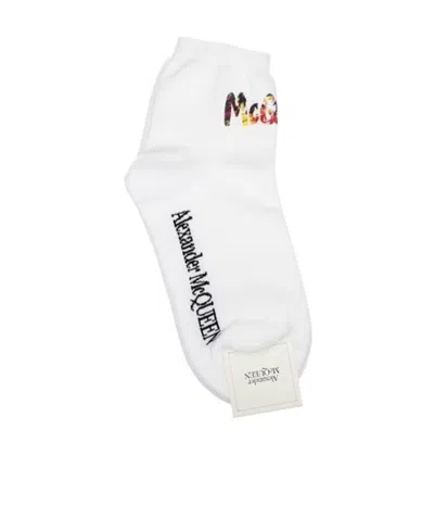 Alexander Mcqueen Logo Socks In White