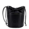 Alexander Mcqueen Logo Printed Drawstring Bucket Bag In Black