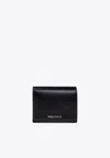 Alexander Mcqueen Logo Stamp Leather Wallet In Black