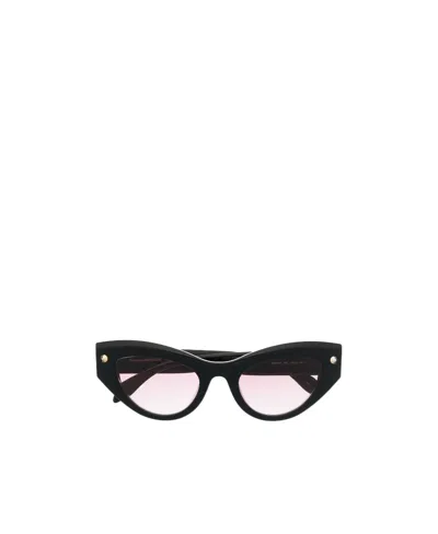 Alexander Mcqueen Logo Sunglasses In Black
