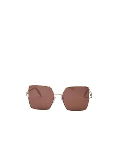 Alexander Mcqueen Logo Sunglasses In Brown