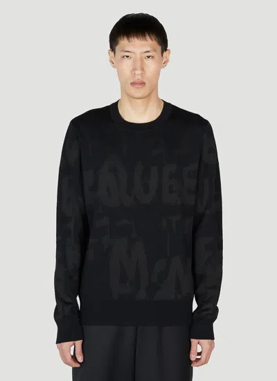 Alexander Mcqueen Logo Sweater In Black