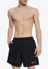 Alexander Mcqueen Elastic Waistband Swim Shorts With Side Pockets In Multi