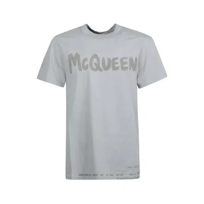 Alexander Mcqueen Logo T-shirt In Grey