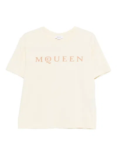 Alexander Mcqueen Logo T-shirt In Neutral