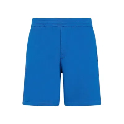 Alexander Mcqueen Alexander Mc Queen Logo Cotton Shorts In Blue