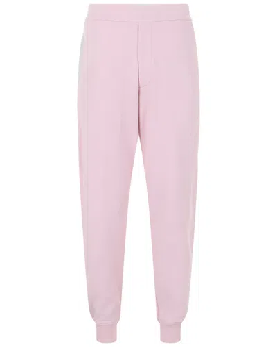 Alexander Mcqueen Logo Tape Jogger Sweatpants Man Pants Pink Size Xl Cotton