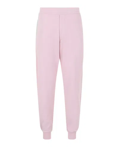Alexander Mcqueen Logo Tape Jogger Sweatpants Man Pants Pink Size Xl Cotton