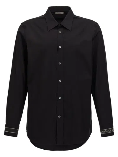 Alexander Mcqueen Logo Tape Shirt In Black