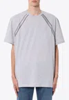 Alexander Mcqueen Organic Cotton T-shirt With Logo Detail In Gray