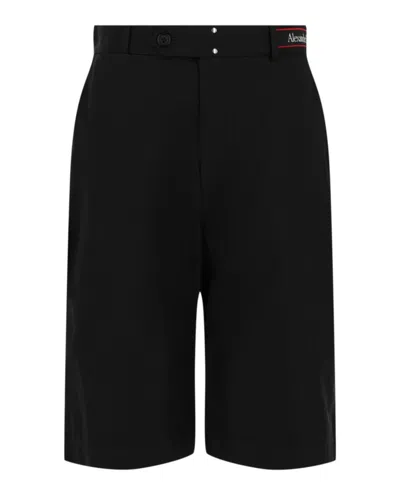 Alexander Mcqueen Logo Tape Short In Black