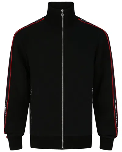 Alexander Mcqueen Logo Tape Track Jacket In Black