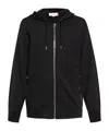 Alexander Mcqueen Drawstring Zip Up Hoodie In Black