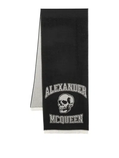 ALEXANDER MCQUEEN LOGO WOOL SCARF