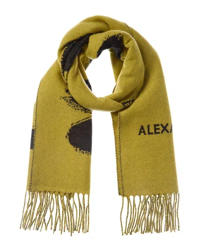 Alexander Mcqueen Logo Wool Scarf In Transparent