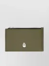Alexander Mcqueen Logo Zip Wallet Card Slots In Green