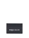 Alexander Mcqueen Leather Card Case With Multiple Compartments In Black