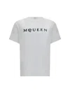 Alexander Mcqueen White Cotton T-shirt In White/black
