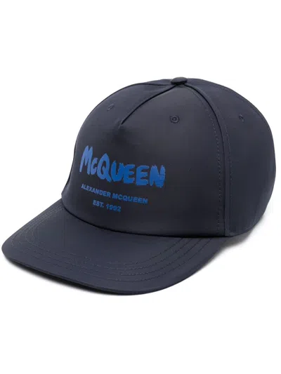 Alexander Mcqueen Logo-embroidered Baseball Cap In Navy