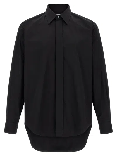Alexander Mcqueen Logo-embroidered Cotton Poplin Shirt In Black