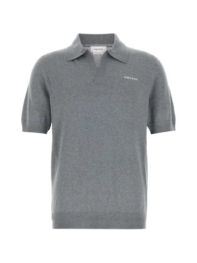 Alexander Mcqueen Mcqueen Polo Shirt Men Color Grey In Red