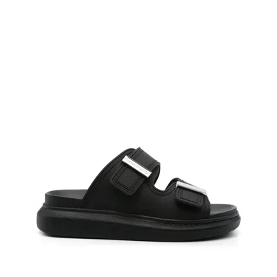 Alexander Mcqueen Elevated Rubber Sandals For Women In Black