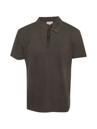 Pre-owned Alexander Mcqueen Logo-placket Pique Polo Shirt In Brown
