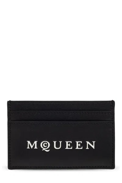 Alexander Mcqueen Logo-print Cardholder In Black