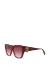 Alexander Mcqueen Logo-print Square-frame Sunglasses In Red