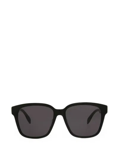 Alexander Mcqueen Logo-print Square-frame Sunglasses In Black