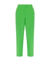 Alexander Mcqueen Long Cigarette Wool Trousers In Green