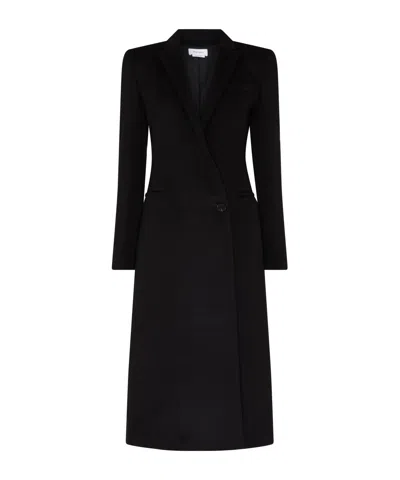 Alexander Mcqueen Long Coat In Black