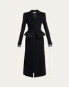 Alexander Mcqueen Long Corset Wool-cashmere Coat In Black