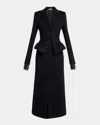 Alexander Mcqueen Long Corset Wool-cashmere Coat In Black