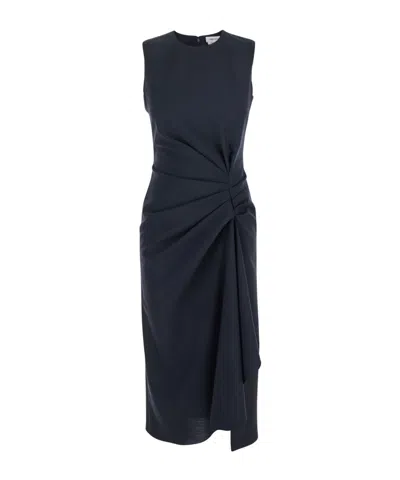 ALEXANDER MCQUEEN ALEXANDER MCQUEEN DRAPED ASYMMETRIC-HEM SLEEVELESS DRESS