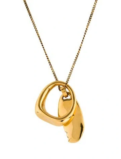 Pre-owned Alexander Mcqueen Long Molten Pendant Necklace, 23" In Multi