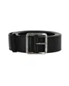 Alexander Mcqueen Long Pionier Leather Belt In Black