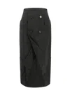 Alexander Mcqueen Black Long Sartorial Skirt With Front Split In Wool Woman In Black