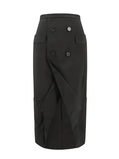 ALEXANDER MCQUEEN LONG SARTORIAL SKIRT WITH FRONT SPLIT