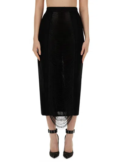 Alexander Mcqueen Long Skirt In Black