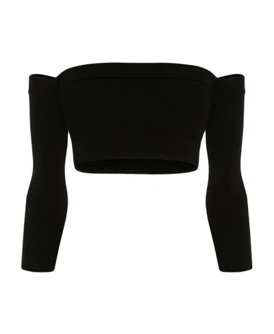ALEXANDER MCQUEEN LONG-SLEEVE BANDEAU TOP