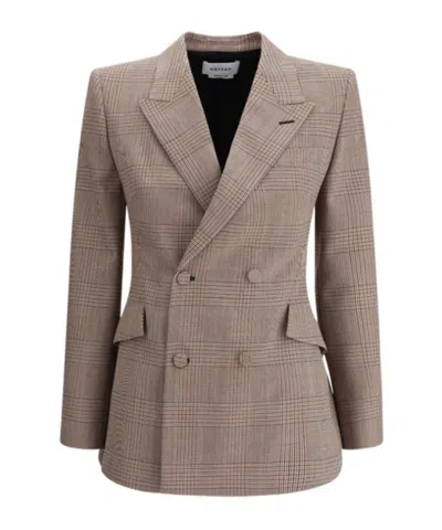 Alexander Mcqueen Wool Blazer In Brown